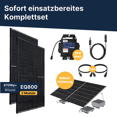 EQ PowerDuo 880Wp+ Flachdach Bifazial