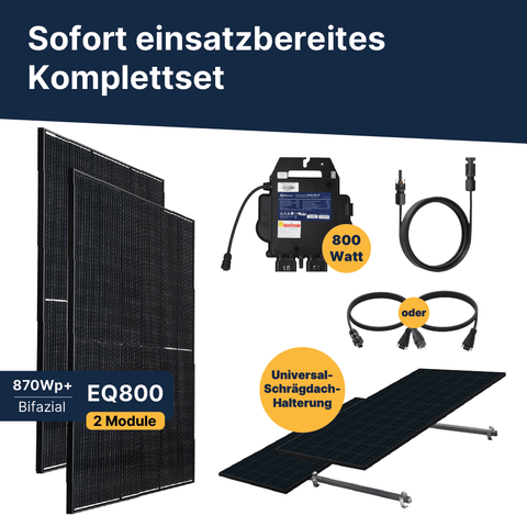EQ PowerDuo 880Wp+ Universal-Schrägdach Bifazial