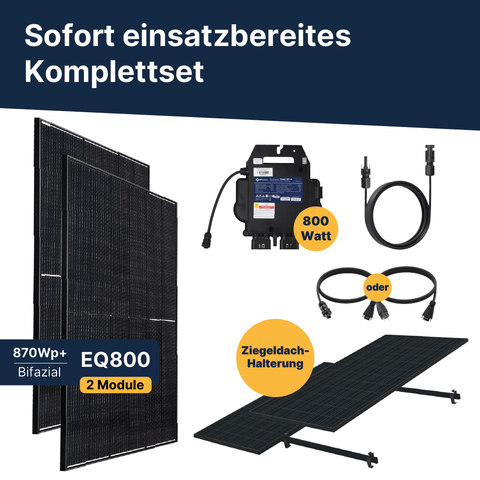 EQ PowerDuo 880Wp+ Ziegel-Schrägdach Bifazial