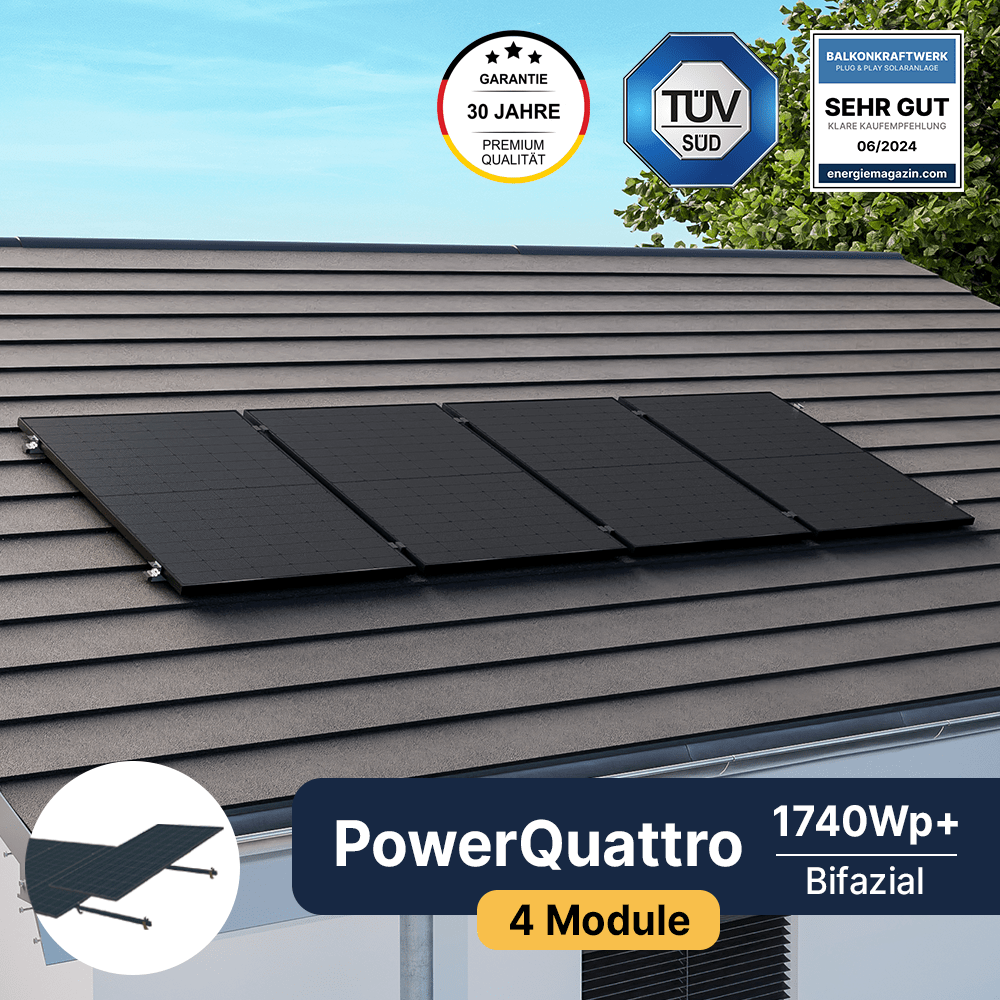 EQ PowerQuattro 1760Wp+ Universal-Schrägdach Bifazial