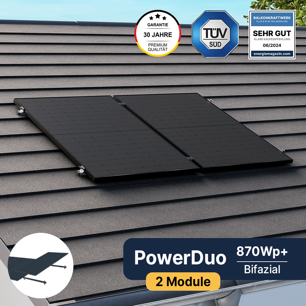 EQ PowerDuo 880Wp+ Universal-Schrägdach Bifazial