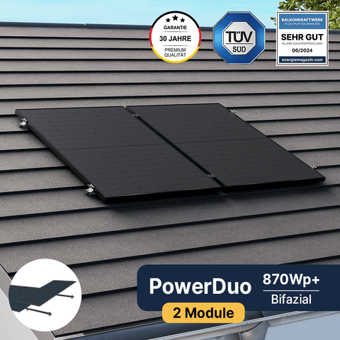 EQ PowerDuo 880Wp+ Universal-Schrägdach Bifazial